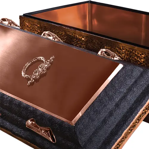 Reflection Burial Vault Metal Cover And Interior