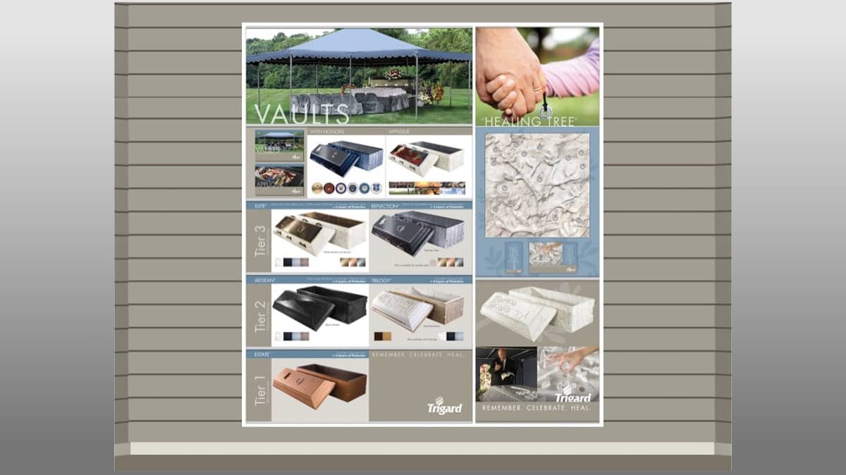 Catalog of different burial vaults